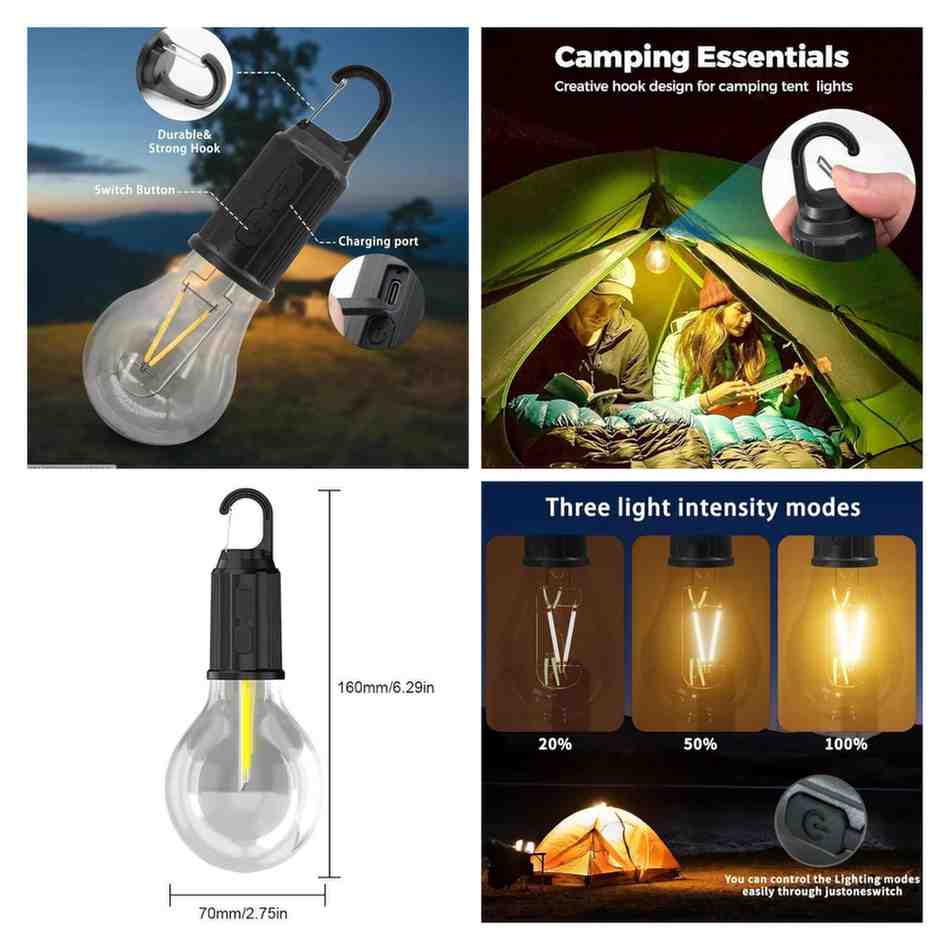 Rechargeable LED Bulb Light in Yellow
