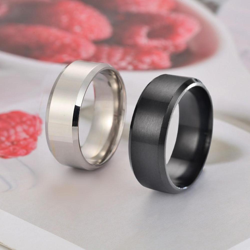 Boy's Titanium Pure Black Heavy Weight Ring – Pack of 2